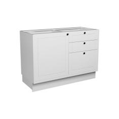 Balcão de Cozinha sem Tampo Évora 1 PT 3 GV Branco Ártico