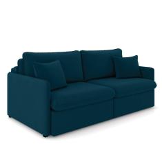 Sofá Retrátil Reclinável 3 Lugares 194cm Maili Veludo Azul K01 - D`Rossi