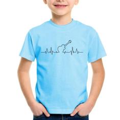 Camiseta Infantil Violão Batimentos Cardíacos - Foca na Moda, Azul beb