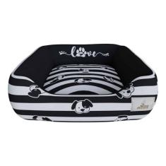 Caminha Cachorro Preto Love Pet Aveludado Cama Pet 60X60 - Novadecora