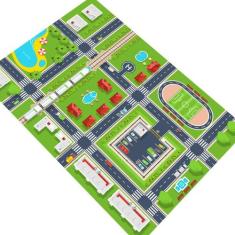 Pista Para Carrinhos Miniatura Cidade Vilarejo Lago 100X50Cm - Plimsho