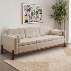 Sofá 3 Lugares 212cm em Linho Tiê CabeCasa MadeiraOriginals - CabeCasa