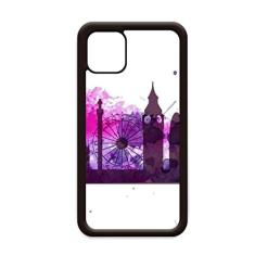 Capa Reino Unido Inglaterra Londres Roxo Aquarela para iPhone 11 Pro Max para Apple Mobile Case Shell