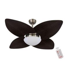 Ventilador De Teto Bronze 4 Pás Tabaco 220v C/ Controle