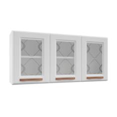 Armário Aéreo Cozinha em Aço Mirage New 3 Portas 1 Prateleira Branco -