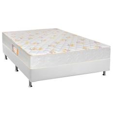 Cama Box c/Auxiliar Casal: Colchão Anatômico Castor Sleep Firme + Base CRC Courano White(138x188)
