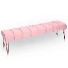 Recamier Estofada Casal King Size Luxo Veludo - Bem Rylex, rosa bebe