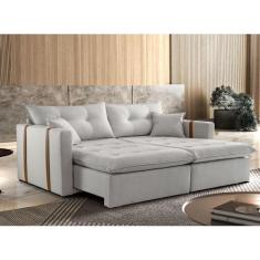 Sofa Cama e Reclinavel Lisboa 2,60m 05 Lugares Mola Ensacada Txr, Prat