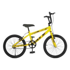 Bicicleta Aro 20 Kls Free Style Stander Freio V-Brake, Amarelo neon, P