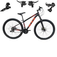 Bicicleta Mtb Aro 29 Gti Roma 21v Index Alumínio Freio Mecânico Suspensão Cambios Trocadores Shimano-Unissex