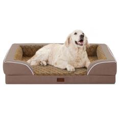 Casa Paw Camas ortopédicas para cães de tamanho extragrande, cama impermeável de espuma viscoelástica GG para animais de estimação com laterais 106 x 76 cm, antiderrapante e de espuma de ovo com capa