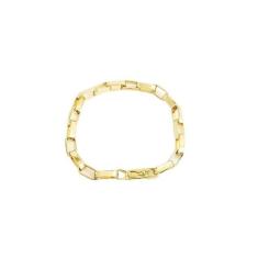 Pulseira Banhada A Ouro 18K Tijolinho 8Mm - Mk Jóias