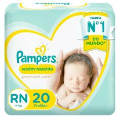 Fralda Pampers Recém-Nascido Premium Care RN 20 Unidades