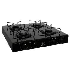 Fogão Clarice Junior Glass Arr Manual Glp 4Bcs Preto