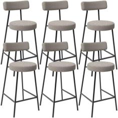 Kit 06 Banquetas Baixa Para Cozinha Sala De Jantar Bar Bancada Milão L