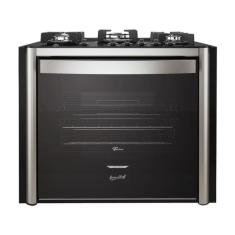 Fogão de Embutir 5 Bocas a Gás Fischer Tc Gran Cheff 28550 Mesa em Vidro Temperado Acendimento Automático Preto 220V