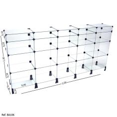 Balcão de Atendimento Modulado em Vidro com Porta Bijuteria - 2,00 x 1,00 x 0,30