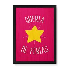Arte Maníacos Quadro Decorativo em Madeira Quaria Star de Férias - 23x16,25cm (Moldura caixa em laca preta)