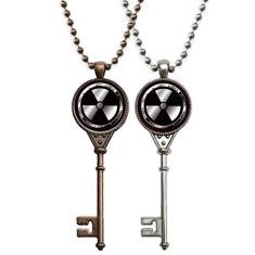 OFFbb-USA Logotipo Fundo Preto Substâncias Radioativas Chaveiro Aviso Colar Pingente Joias Decoração Casal