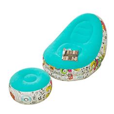 Sofá reclinável portátil inflável, dobrável, grafite, para uso ao ar livre, com pedais, confortável, combinado, cadeira de sofá