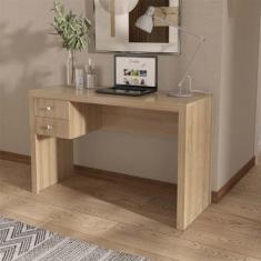 Mesa Escrivaninha para Escritório com 2 Gavetas 117x46,5cm Amêndoa