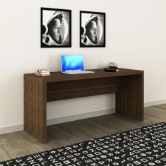 Mesa Escrivaninha Grande para Computador Amplo Espaço 163x60cm Nogal