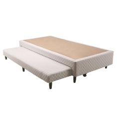 Cama Box Base c/Auxiliar Universal Solteiro MH1434 Bordado White (96x203x23) - Herval