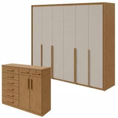 Conjunto de Guarda-roupa 6 Portas Imperatore com Cômoda Toronto - Móve