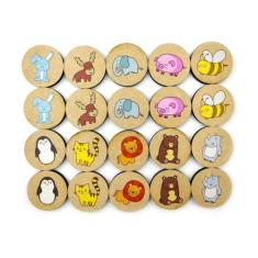 Jogo Da Memória Animais - Brinquedo Educativo Em Madeira - Elefante Co