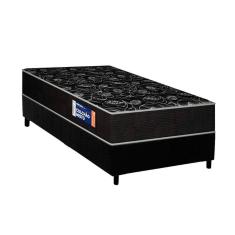 Conjunto Box Solteiro: Colchão Espuma Plumatex D28 Isopluma + Base Crc Suede Black(88x188)