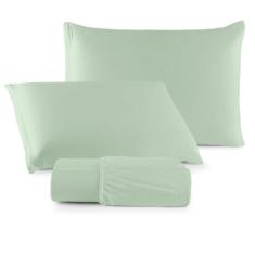 Jogo de Lençol Casal Queen Malha 100% Algodão 03 Peças Com Elástico - 