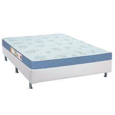 Cama Box Casal: Colchão Espuma Castor D45 Sleep Max + Base Crc Courano White(138X188)