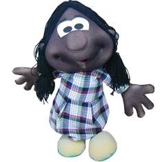 Fantoche De Corpo Inteiro - Espuma - Menina Afro-Brasileiro - 100% Artesanal - Multicolorido