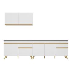 Cozinha Compacta Veneza Gw Mp2076 Com Armário E Balcão Branca