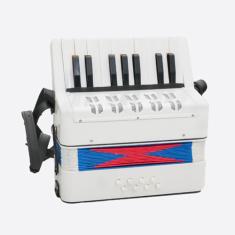 Acordeão, 17 chaves 8 acordeões de baixo com alças para acordeão educacional iniciantes, presente de instrumento musical, instrumento sanfonado para adultos tamanho trabalhado: 25 x 24 x 13 cm, peso: