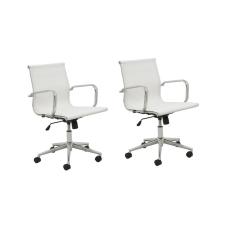 Kit 2 Cadeiras De Escritório Diretor Office Sevilha Tela Rivatti Branco