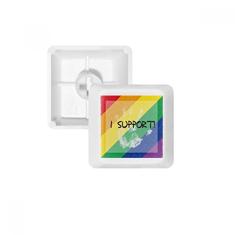 LGBT Rainbow Flag I Support Keycap teclado mecânico PBT Gaming Upgrade Kit