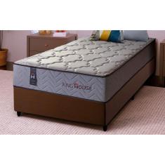 Conjunto Cama Box Magnético Solteiro Soft Relax Bege 96x203x63