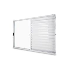 Janela Veneziana Abertura Direita Exclusiva 3 Folhas Vidro Liso 100x100cm CRV Portas e Janelas Branco