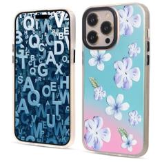 GANGANPRO Capa para iPhone 12 Pro Max 6,7 polegadas colorida a laser com padrão iridescente brilhante protetor de silicone macio antiarranhões PC capa traseira