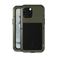 LOVE MEI Capa compatível com iPhone 13 Pro Max, capa de metal resistente para esportes ao ar livre, à prova d'água, à prova de choque, à prova de poeira, capa de corpo inteiro com protetor de tela de