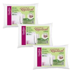 Kit 3 Travesseiros Látex Altura Regulável - Duoflex
