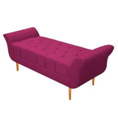 Recamier Estofado Ari 160 cm Queen Size Suede Pink - Amarena Móveis