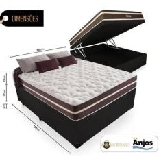 Cama Box Com Baú Casal + Colchão De Molas Superlastic - Anjos - Classi
