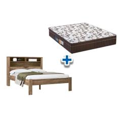 Colchão Casal Anatômico Orthoface Polar (1un) + Cama Invicta Com Baú Jatoba-atacama