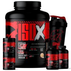 Kit Whey Protein ISO X 1800g + BCAA + Colágeno + Glutamina 100g + Creatina 100g + Coqueteleira-Unissex