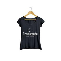 Camiseta Baby Look Engraçadas Procurando Sua Opinião Feminino Preto -