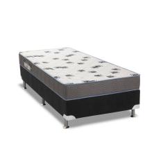 Cama Box Solteiro: Colchão Espuma D33 Ortobom Light + Base CRC Courano Black(88x188)