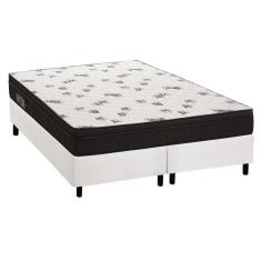 Cama Box Queen: Colchão Espuma D45 Ortobom Light Ortopilow + Base CRC Courano White(158x198)