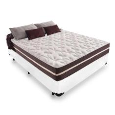 Cama Box Casal + Colchão De Molas Comfort Prime Classic Superlastic 138x188x64 Cor: branco